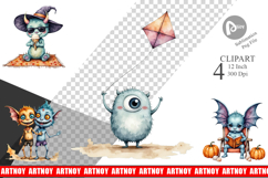 Summer Break Monsters Clipart Product Image 1