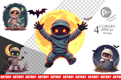 Halloween Mummy Wrap Clipart Product Image 1