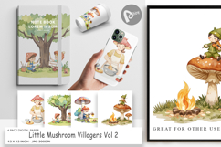 Digital Paper Mushroom Village Friends Product Image 1