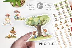 Mushroom Village Friends Sticker Product Image 1