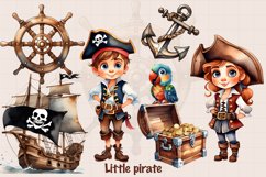 Watercolor little pirate sublimation design Product Image 1