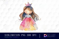 Little Princess Watercolor Clipart Product Image 1