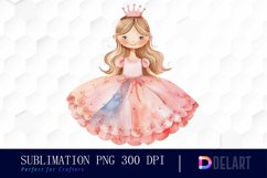 Little Princess Watercolor Clipart Product Image 1