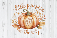 Little Pumpkin On The Way PNG, Baby Announcement PNG Product Image 1