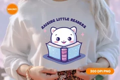 Little readers, kids reading clipart, Bookaholic Png Product Image 3