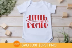 Little Romeo | Baby toddler valentine svg quote Product Image 1