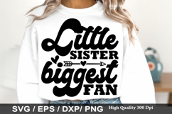 Little sister biggest fan SVG - Basketball Design Product Image 1
