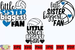 Little Sister Biggest Fan SVG | Volleyball SVG | Sport SVG Product Image 3