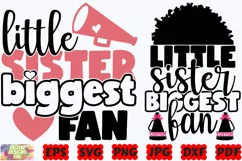 Little Sister Biggest Fan SVG | Cheer SVG | Sport SVG | PNG Product Image 3