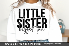 Little Sister Biggest Fan - Baseball SVG Design Product Image 1