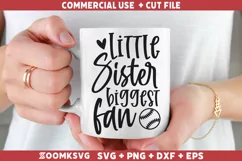 Little sister biggest fan SVG | Baseball SVG | Baseball PNG Product Image 1