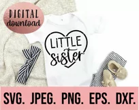 Little Sister - Big Sister - Middle Sister Matching SVG Product Image 6