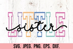 Little Sister SVG - Sister Squad New Baby Girl Announcement Product Image 5