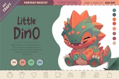 Little smiling dino T-Shirt, PNG, SVG. Product Image 1