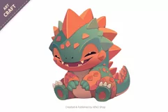 Little smiling dino T-Shirt, PNG, SVG. Product Image 2