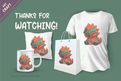 Little smiling dino T-Shirt, PNG, SVG. Product Image 3