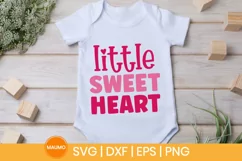 Little sweet heart| Baby valentine svg quote Product Image 3
