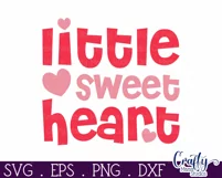 Little Sweetheart Svg | Kids Valentine Svg | Valentine Shirt Product Image 2