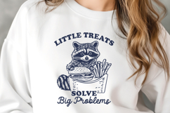 Little Treats Solve Big Problems SVG, Cute Raccoon Burger Product Image 3