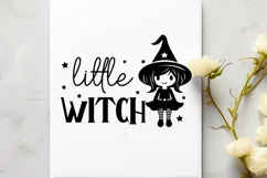 Little Witch SVG | Cute Girls Halloween Design Cut File Product Image 2