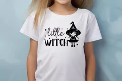 Little Witch SVG | Cute Girls Halloween Design Cut File Product Image 3