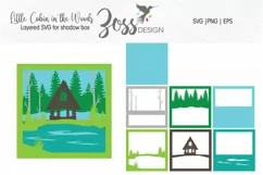Little Cabin in the Woods| Shadow box layered svg cut file Product Image 2