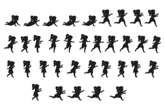 Cute Little Girl Silhouette Illustration Product Image 1