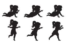 Cute Little Girl Silhouette Illustration Product Image 2