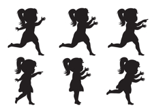 Cute Little Girl Silhouette Illustration Product Image 3