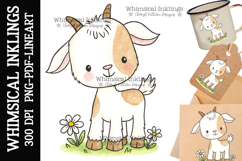 Bitty Goat Sublimation Clipart| DTF Clipart Product Image 1