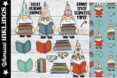 Little Reading Gnomes-Books and Library Sublimation Clipart Product Image 1