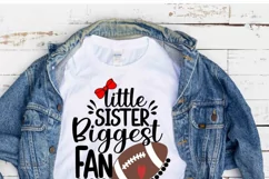 Football Svg| Little Sister Biggest Fan svg Product Image 3