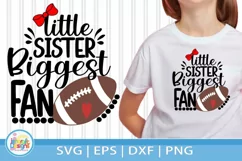 Football Svg| Little Sister Biggest Fan svg Product Image 1