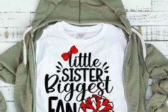 Little Sister Biggest Fan Svg - Cheer Sister Svg- Cheer Svg Product Image 2