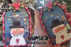 Little Snowman Shaker Tag Ornament Laser SVG Product Image 1