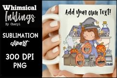 Little Witchy-Halloween Sublimation Clipart Product Image 1