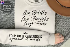 Live boldly love fiercely laugh freely Sleeve SVG Product Image 1