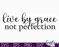 Christian Farmhouse Round Sign, Live By Grace Svg Cut File Product Image 2