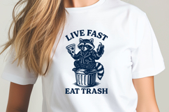 Live Fast Eat Trash SVG PNG, Funny Raccoon Clipart for Print Product Image 2