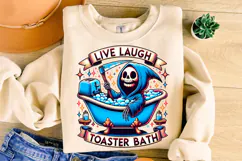 Live Laugh Toaster Bath PNG, Grim Reaper Png, Skeleton Png Product Image 3