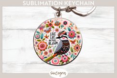 Live Life in Full Bloom v2 Round Keychain Sublimation Product Image 1