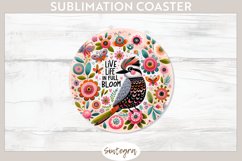 Live Life in Full Bloom v2 Round Coaster Sublimation Product Image 1