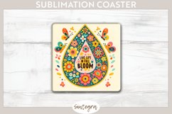 Live Life in Full Bloom v3 Square Coaster Sublimation Product Image 1
