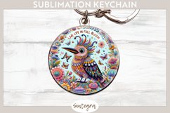 Live Life in Full Bloom v4 Round Keychain Sublimation Product Image 1