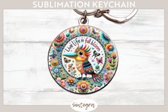 Live Life in Full Bloom v5 Round Keychain Sublimation Product Image 1
