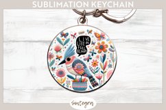 Live Life in Full Bloom v6 Round Keychain Sublimation Product Image 1