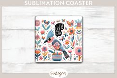 Live Life in Full Bloom v6 Square Coaster Sublimation Product Image 1
