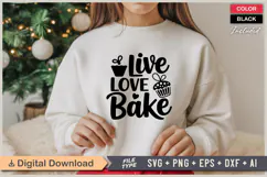 Live Love Bake SVG | Christmas SVG | Holiday SVG | Xmas SVG Product Image 2