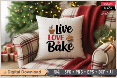 Live Love Bake SVG | Christmas SVG | Holiday SVG | Xmas SVG Product Image 4