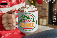 Live Love Bake SVG | Christmas Round Sign SVG | Xmas SVG Product Image 5